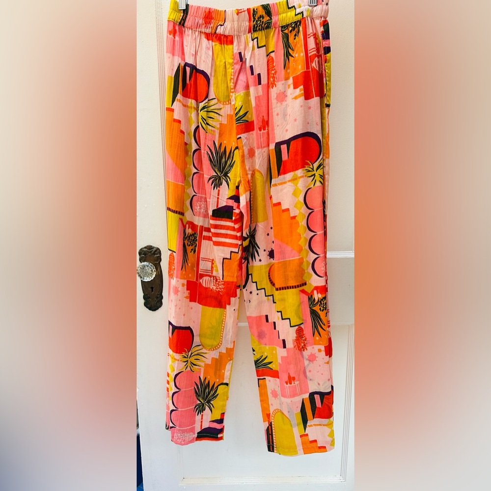 HAUTE HIPPIE NWT Elegant, Fun Cotton Pants. Mediterranean Cocktail Party Size S - Picture 4 of 13